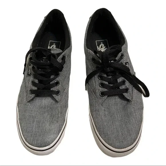 Vans Off The Wall Grey Herringbone Skate Shoe - Picture 2 of 10
